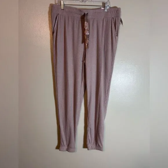 NWT Maurices Super Soft Cozy Rib Jogger Pant mauve light blush pink size XL - Picture 2 of 11